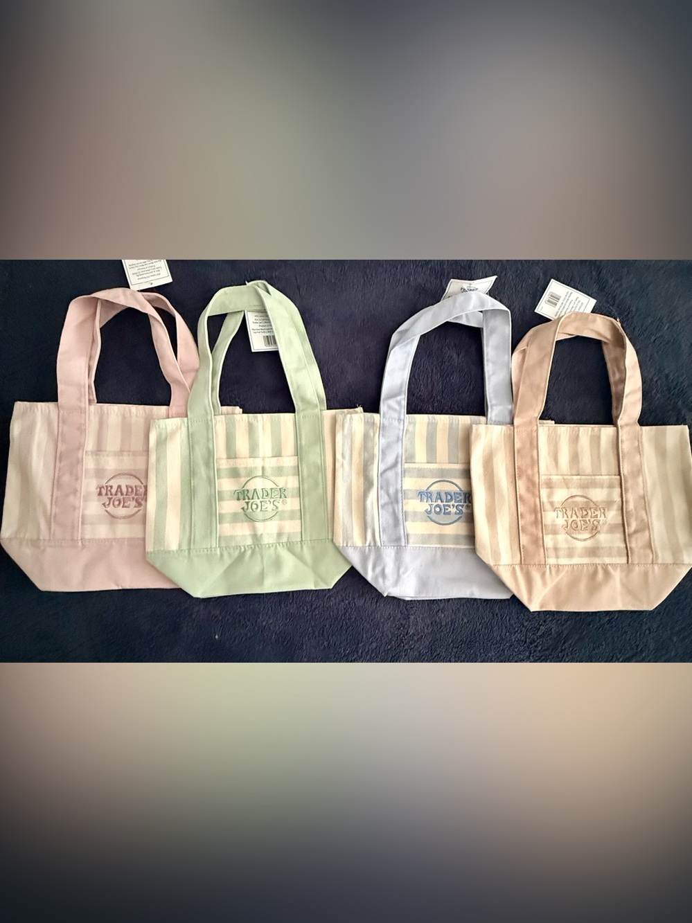 Trader Joe’s pastel Mini Tote Bag Limited Edition set of 4